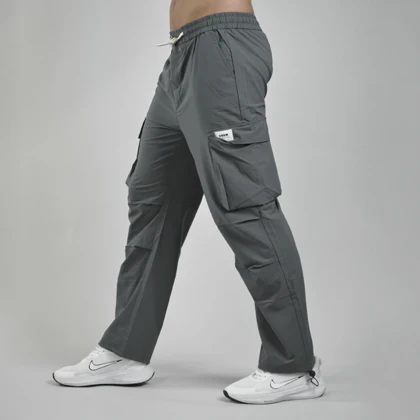 شلوار کارگو دمپا کش اسپرت مدل D6269 طوسی