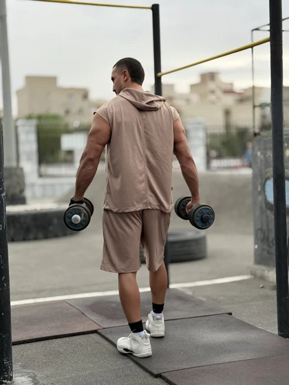 ست هودی و شلوارک وست نایک کرم nike