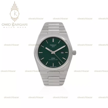 ساعت مچی تیسو پیاریکس سیلور صفحه سبز طرحدار Tissot PRX