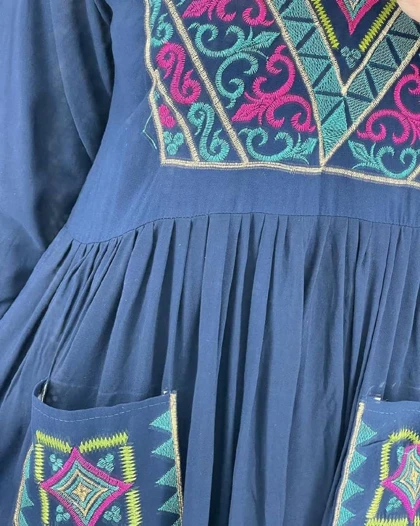ماکسی نخی گلدوزی دوجیب 4122