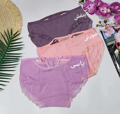 شورت زنانه نخی لب دانتل کد 60108