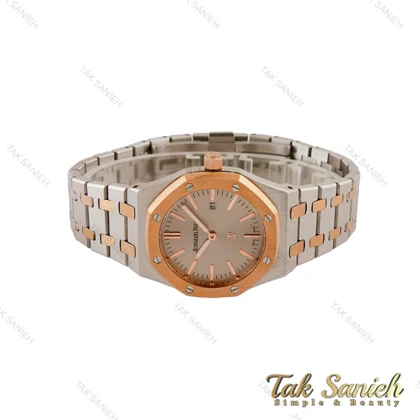 ساعت ای پی زنانه دورنگ رزگلد صفحه طوسی AP-5383-L