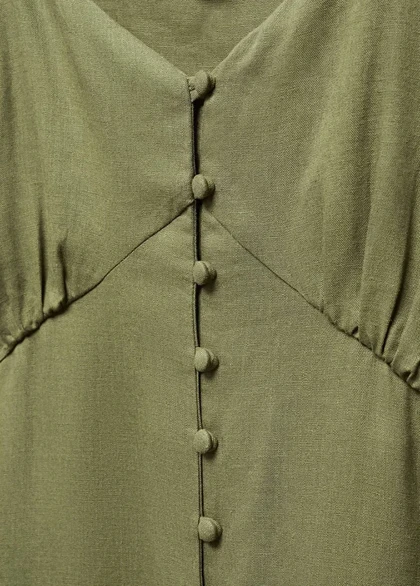 پیراهن لینن جلو دکمه MNG681