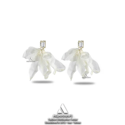 گوشواره پارچه‌ای نگین‌دار Fabric Earrings W