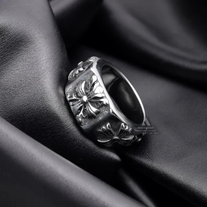 انگشتر مردانه گوتیک Cross Ring SK01