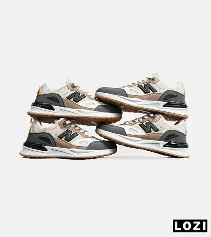 کفش کتانی مردانه کرم قهوه ای طوسی NEW BALANCE yg niubailun
