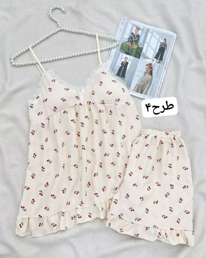 ست تاپ و شلوارک کاپ‌دار کد 5541