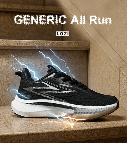 کفش کتانی مردانه و زنانه مشکی سفید GENERIC All Run مدل 7865