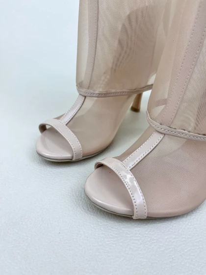 کفش پاشنه‌دار زنانه صندل جلو باز توری 10 سانتی ژیوانشی GIVENCHY کد 1620