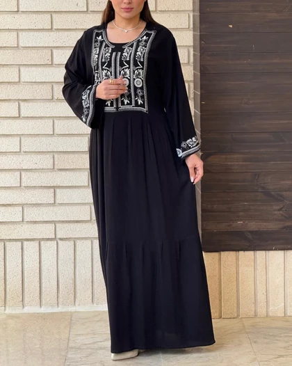 پیراهن مشکی محرمی نخی 6938