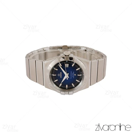 ساعت امگا کانسلیشن مردانه نقره ای صفحه سرمه ای مشکی 105156
