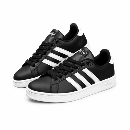کفش کتانی ست زنانه مردانه و بزرگ پا مدل ونس مشکی خط سفید ADIDAS