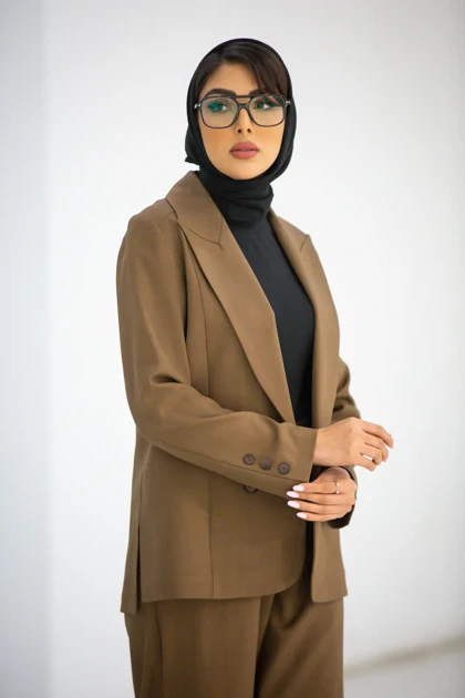 کت زنانه بزایاق یقه بلیزر 2 دکمه