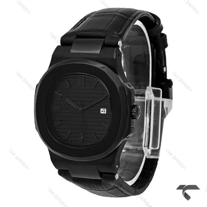ساعت پتک فیلیپ ناتیلوس مردانه تمام مشکی بند چرم Patek-10450-G