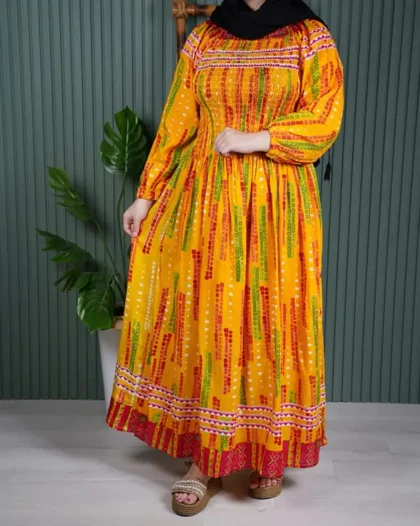 پیراهن بلند سینه کش قواره بزرگ# 7299