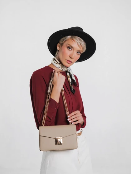 کیف دوشی زنانه چرم مصنوعی دیوید جونز DAVID JONES