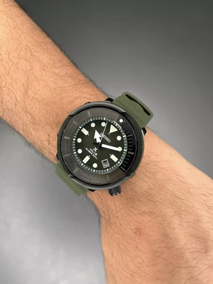 ساعت مچی سیکو سولار بند رابر سبز Seiko Solar