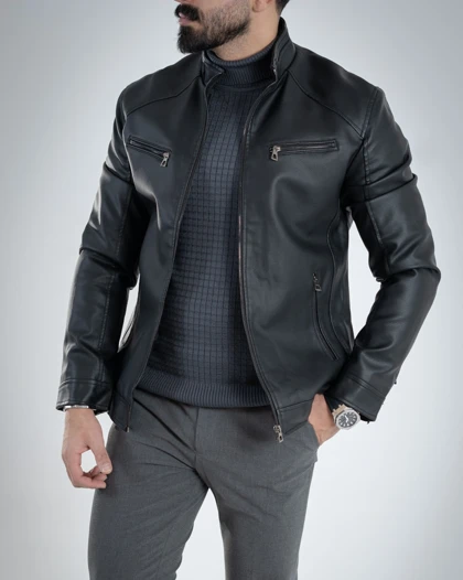 کاپشن مردانه چرم اشکان_کد4744