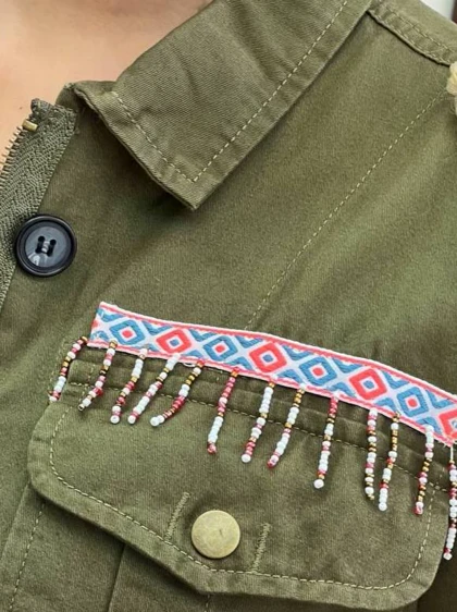 کت کتان جین کمر گتر کد 3381