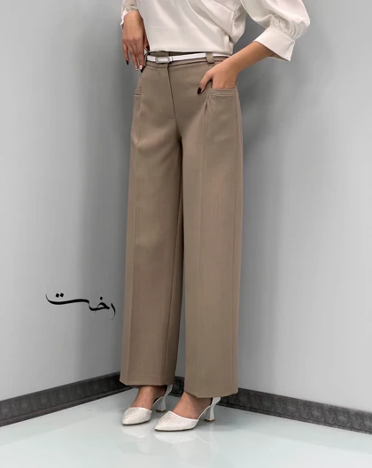 شلوار بگ پارچه ای گاباردین