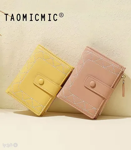 کیف پول زنانه تاشو زیپ‌دار Taomicmic تائومیک میک طرح گلدوزی کلاسیک