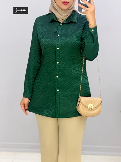 شومیز جلو دکمه ساتن اتریش کد 31104