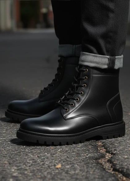 نیم بوت مردانه زیپی مدل Bershka -مشکی ویژه