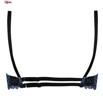 ست شورت و سوتین زنانه پلنگی فنردار آبی برتا کد 5104-4041-BLL به همراه نگهدارنده جوراب