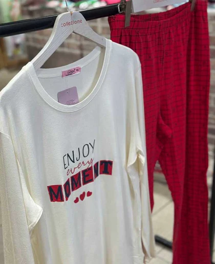 بلوز و شلوار سایز بزرگ نخ پنبه سکسن کد 40791