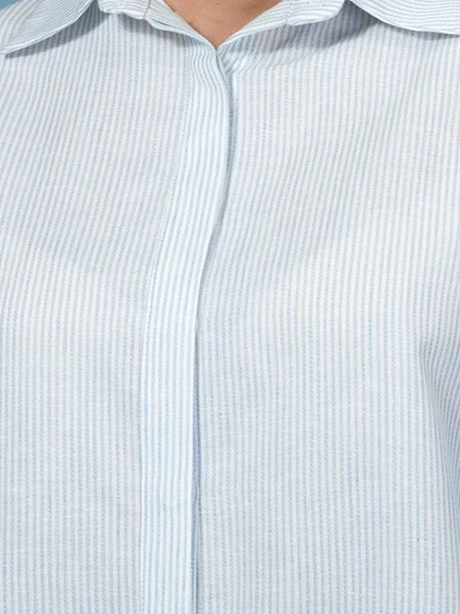 تونیک زنانه کتان یقه مردانه کیمونو کژوال سولینا
