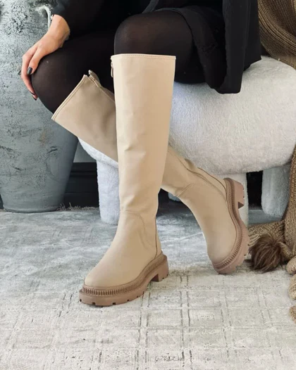 نیم بوت بلند بغل زیپ زنانه 6002 MR