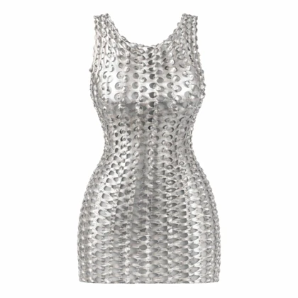 پیراهن دیسکویی فلسی رنگ نقره ای برند ویتاریتا کد 882