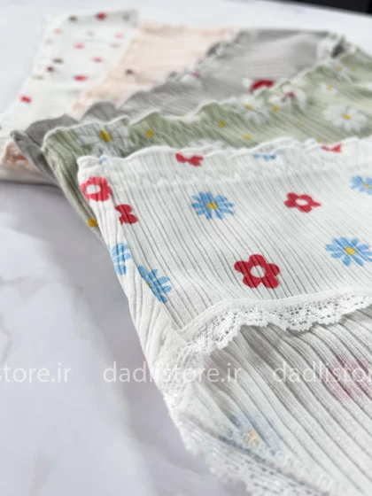 شورت اسلیپ نخ پنبه عروسکی طرح گل بابونه