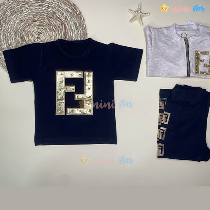 ست سویشرت و تیشرت و شلوار دخترانه FENDI سه تکه