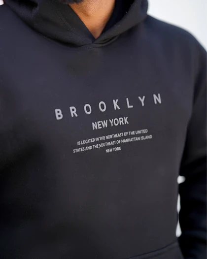 هودی مردانه دورس سه‌نخ طرح Brooklyn
