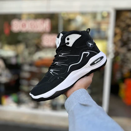 کتانی جردن ساق‌دار مشکی بزرگپا کد 6010