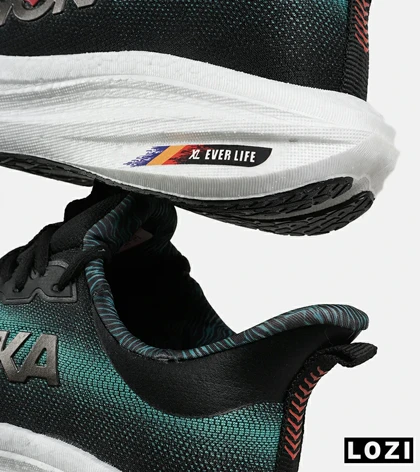 کفش کتانی مشکی سبز HOKA مدل 7396