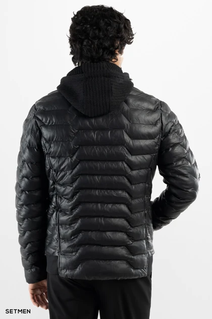 کاپشن مردانه چرم مصنوعی پفی