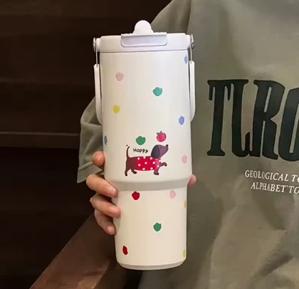 تراول ماگ سطلی طرح Happy dog حجم 900 میل