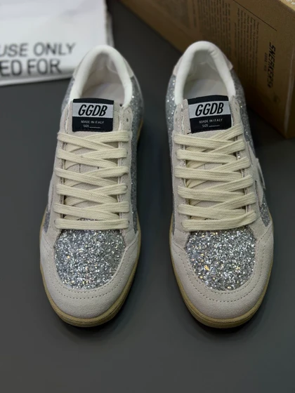 کتانی گلدن گوس بال استار نقره ایی براقGolden Goose Ball Star Silver Glitter