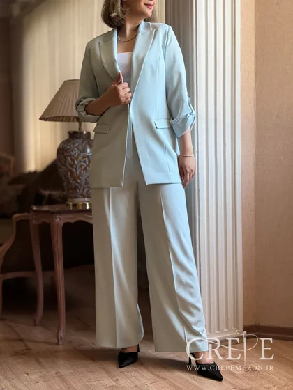 ست کت و شلوار آستین بنددار