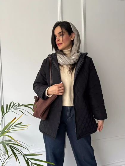 کاپشن زنانه کلاهدار آستردار ونوس **