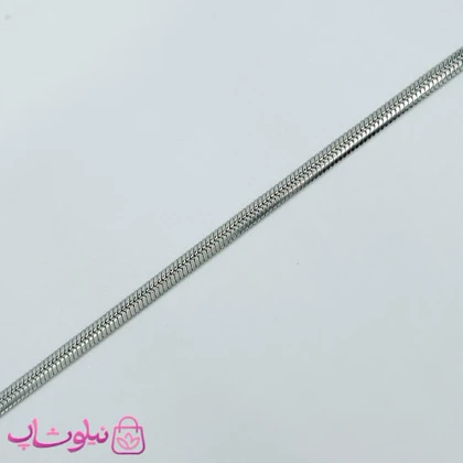 دستبند هرینگبون نقره ای رنگ مدل نرم عرض 2 میل کد 691