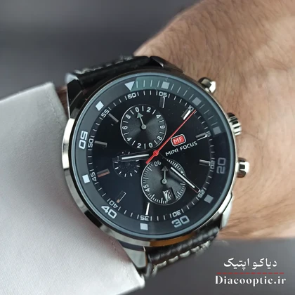 ساعت مچی مردانه اورجینال موتور ژاپن برند مینی فوکوس سه موتور مدل Mf0046G.04 بند چرم