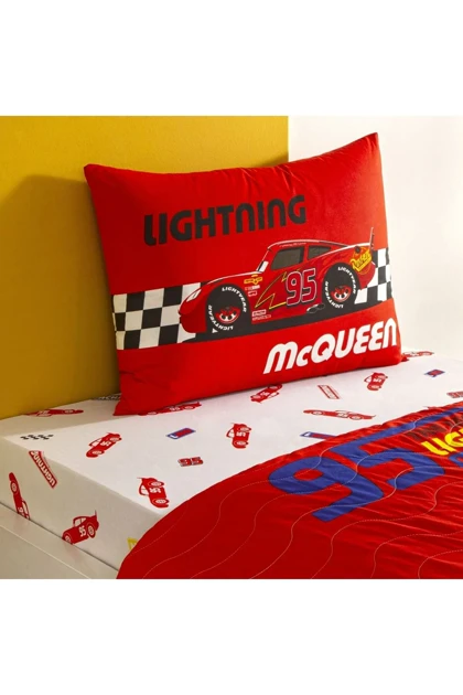 سرویس روتختی یک نفره Taç مدل Disney Cars Race Track پنبه - چندرنگ