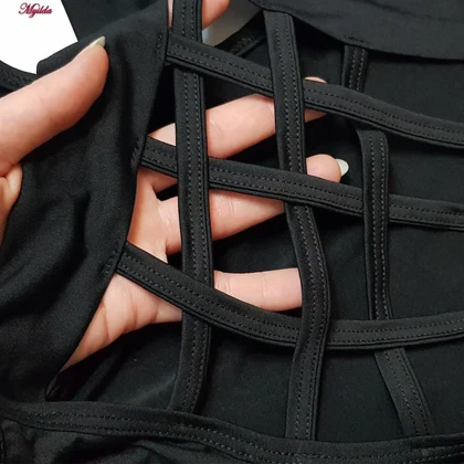 ست سه تکه لباس تنیسی ورزشی زنانه رنگ مشکی مدل 5372-772P
