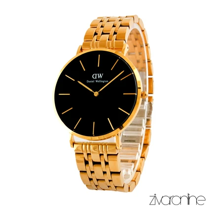 ساعت دنیل ولینگتون مردانه طلایی صفحه مشکی 105292