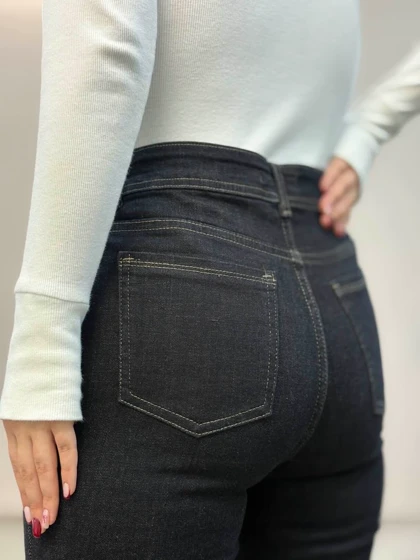 شلوار جین (بوتکات)دمپا سورمه ای تیره8353