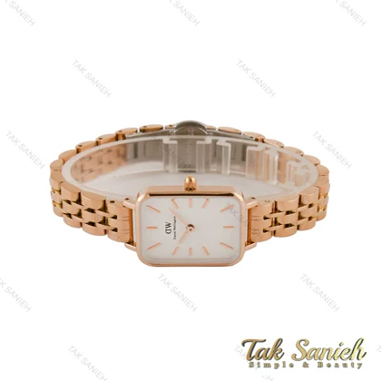 ساعت دنیل ولینگتون زنانه مستطیلی رزگلد صفحه سفید DW-5224-L
