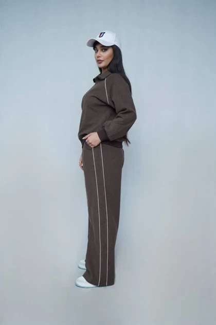 ست فوتر لامر اهورا سویشرت کوتاه و شلوار قد 110 گرم و شیک برای پاییز و زمستان